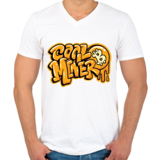 PRINTFASHION Réteg 1 - Férfi V-nyakú póló - Fehér