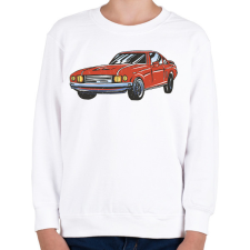 PRINTFASHION Retro autó - Gyerek pulóver - Fehér gyerek pulóver, kardigán