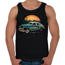 PRINTFASHION Retro autó naplementénél - Férfi atléta - Fekete