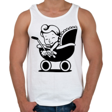 PRINTFASHION Retro baby - Férfi atléta - Fehér atléta, trikó