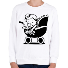 PRINTFASHION Retro baby - Gyerek pulóver - Fehér gyerek pulóver, kardigán