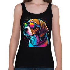 PRINTFASHION Retro Beagle - Női atléta - Fekete