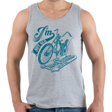 PRINTFASHION Retro bicikli - Férfi atléta - Sport szürke