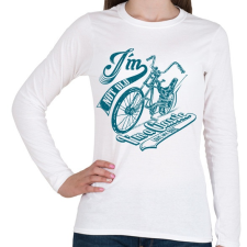 PRINTFASHION Retro bicikli - Női hosszú ujjú póló - Fehér női póló