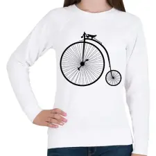 PRINTFASHION Retro bicikli - Női pulóver - Fehér női pulóver, kardigán