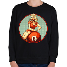 PRINTFASHION Retro bilárd - Gyerek pulóver - Fekete gyerek pulóver, kardigán