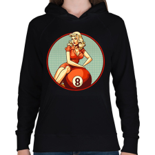 PRINTFASHION Retro bilárd - Női kapucnis pulóver - Fekete női pulóver, kardigán