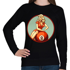 PRINTFASHION Retro bilárd - Női pulóver - Fekete