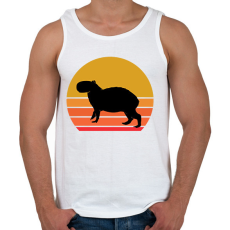 PRINTFASHION Retro Capybara - Férfi atléta - Fehér