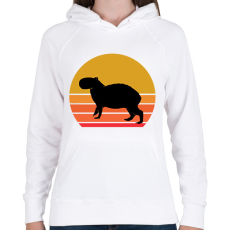 PRINTFASHION Retro Capybara - Női kapucnis pulóver - Fehér