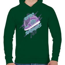 PRINTFASHION Retro csuka - Férfi kapucnis pulóver - Sötétzöld férfi pulóver, kardigán