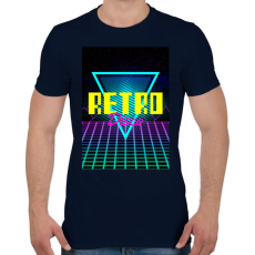 PRINTFASHION Retro disco - Férfi póló - Sötétkék