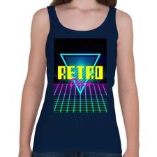 PRINTFASHION Retro disco - Női atléta - Sötétkék női trikó