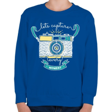 PRINTFASHION Retro fényképező - Gyerek pulóver - Királykék gyerek pulóver, kardigán