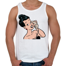 PRINTFASHION Retro - Férfi atléta - Fehér atléta, trikó