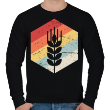 PRINTFASHION Retro gabona, búza - Férfi pulóver - Fekete férfi pulóver, kardigán