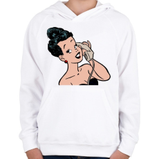 PRINTFASHION Retro - Gyerek kapucnis pulóver - Fehér