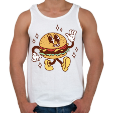 PRINTFASHION Retro hamburger - Férfi atléta - Fehér atléta, trikó