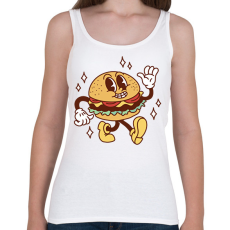 PRINTFASHION Retro hamburger - Női atléta - Fehér