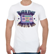 PRINTFASHION Retro hangulat - kazettás magnó - Férfi póló - Fehér