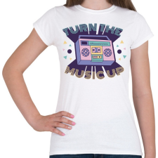 PRINTFASHION Retro hangulat - kazettás magnó - Női póló - Fehér női póló