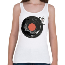 PRINTFASHION Retro hangulat - lemezjátszó - Női atléta - Fehér női trikó