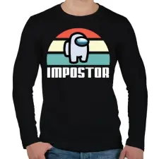 PRINTFASHION Retro Impostor - Férfi hosszú ujjú póló - Fekete férfi póló