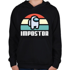 PRINTFASHION Retro Impostor - Gyerek kapucnis pulóver - Fekete