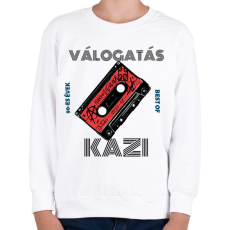PRINTFASHION Retro kazetta - Gyerek pulóver - Fehér