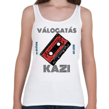 PRINTFASHION Retro kazetta - Női atléta - Fehér női trikó