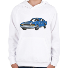 PRINTFASHION Retro kocsi - Gyerek kapucnis pulóver - Fehér