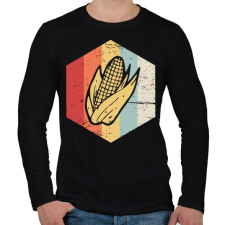 PRINTFASHION Retro kukorica - Férfi hosszú ujjú póló - Fekete férfi póló