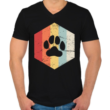 PRINTFASHION Retro medvemancs - Férfi V-nyakú póló - Fekete férfi póló