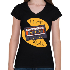 PRINTFASHION Retro mix vol 100 - Női V-nyakú póló - Fekete női póló