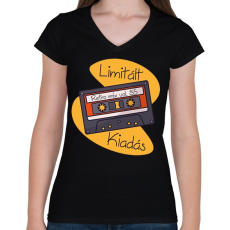 PRINTFASHION Retro mix vol 85 - Női V-nyakú póló - Fekete