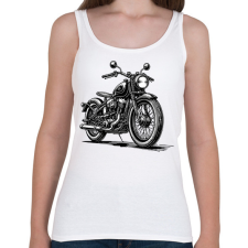 PRINTFASHION Retro motor - Női atléta - Fehér női trikó