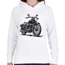 PRINTFASHION Retro motor - Női kapucnis pulóver - Fehér női pulóver, kardigán