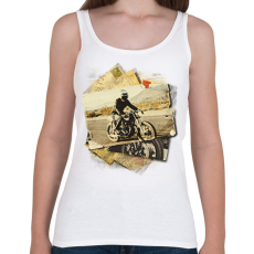 PRINTFASHION Retro motoros - Női atléta - Fehér