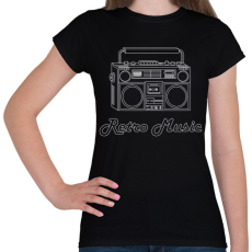 PRINTFASHION retro music - Női póló - Fekete