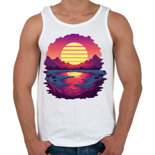 PRINTFASHION Retro naplemente - Férfi atléta - Fehér atléta, trikó