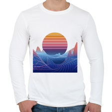 PRINTFASHION Retro naplemente - Férfi hosszú ujjú póló - Fehér férfi póló