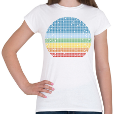 PRINTFASHION Retro naplemente - Női póló - Fehér női póló