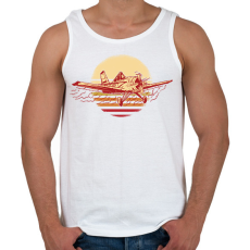 PRINTFASHION Retro repülő - Férfi atléta - Fehér