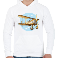 PRINTFASHION Retro repülő - Férfi kapucnis pulóver - Fehér férfi pulóver, kardigán