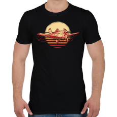 PRINTFASHION Retro repülő - Férfi póló - Fekete