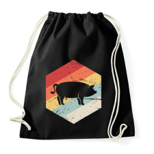 PRINTFASHION Retro sertés, disznó - Sportzsák, Tornazsák - Fekete tornazsák