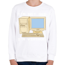 PRINTFASHION Retro számítógép - Gyerek pulóver - Fehér gyerek pulóver, kardigán