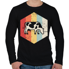 PRINTFASHION Retro szarvasmarha - Férfi hosszú ujjú póló - Fekete