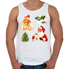 PRINTFASHION Retro télapó - Férfi atléta - Fehér