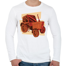 PRINTFASHION Retro traktor - Férfi hosszú ujjú póló - Fehér